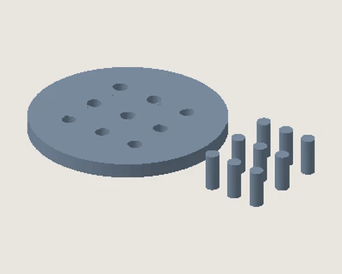 3D model preview of Nine Peg Pattern Board