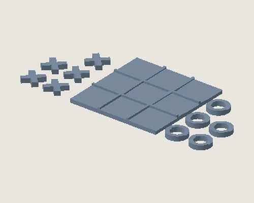 3D model preview of Tic Tac Toe Set